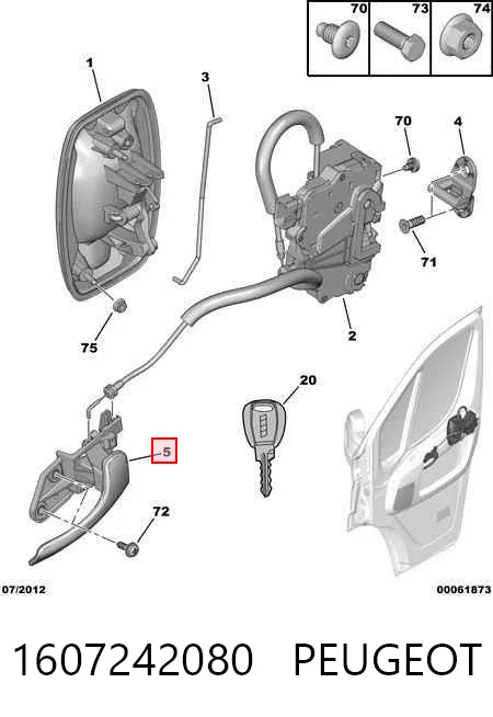 Fiat Ducato III Ön sağ iç kapı kolu