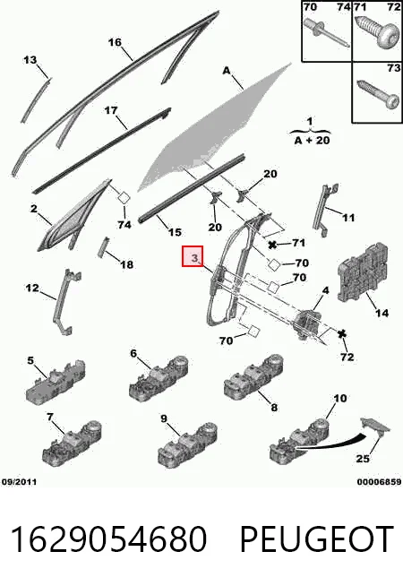 C4 GRAND PICASSO I minivan (UA) (2006 - 2013) Sağ Ön cam krikosu