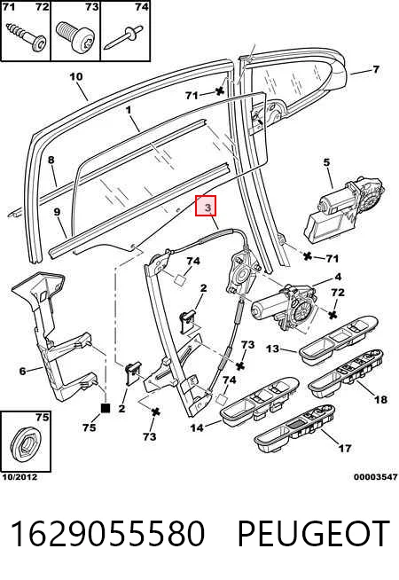 Peugeot 307  Sağ Ön cam krikosu
