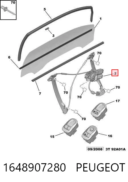 Peugeot 206  Sağ Ön cam krikosu orijinal