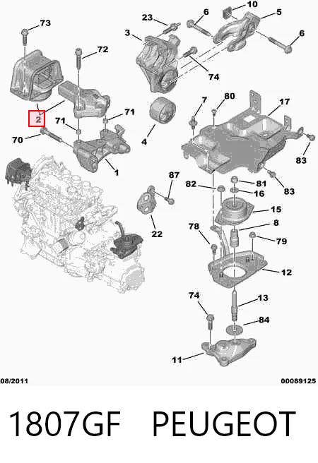 Peugeot 307  Sağ Motor Kulağı Türkiye fiyatı