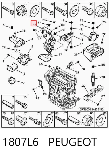 Citroen Berlingo  (1996 - 2008) Arka motor takozu (destek) fiyatları
