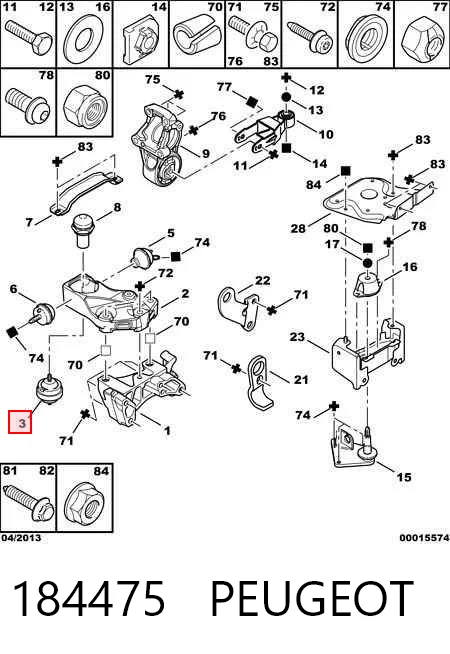 Peugeot 206  Sağ Motor Kulağı