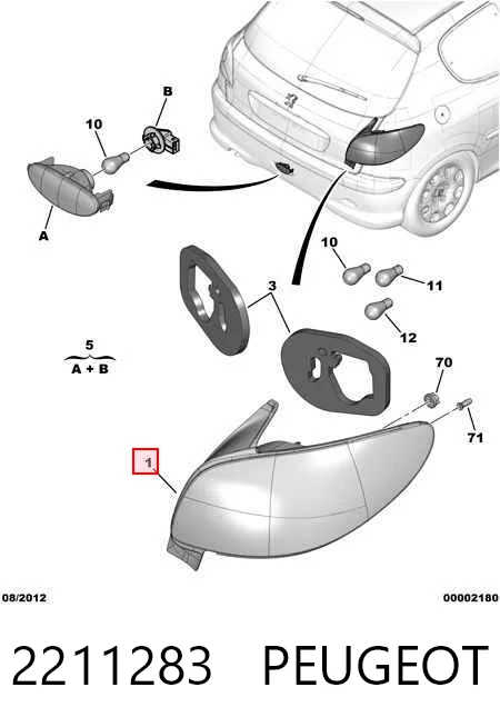 Peugeot 206  Sol stop lambası