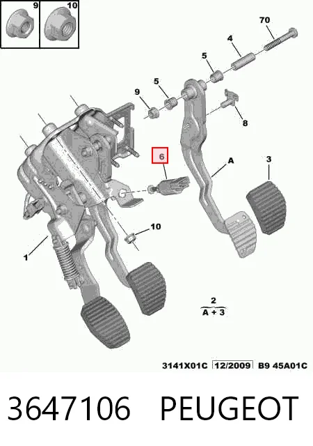 Peugeot 301  Fren Pedal Müşürü