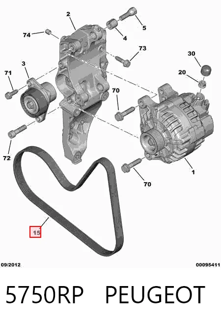 Peugeot 301  şarj dinamosu kayışı