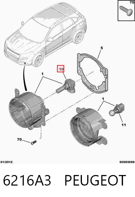 Citroen C3 I Ampul