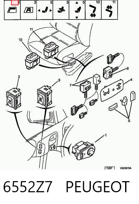 Citroen Berlingo  Cam Düğmesi Arka orijinal