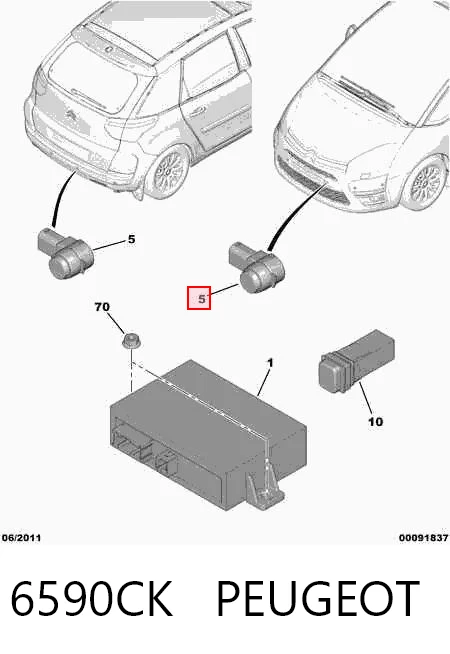 C4 GRAND PICASSO I minivan (UA) (2006 - 2013) Arka park sensörü