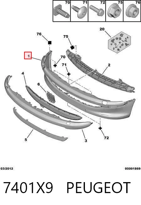 Peugeot 206  (1998 - 2008) Ön tampon 