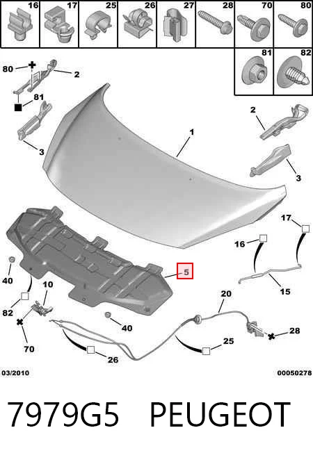 Peugeot 207  Kaput keçesi