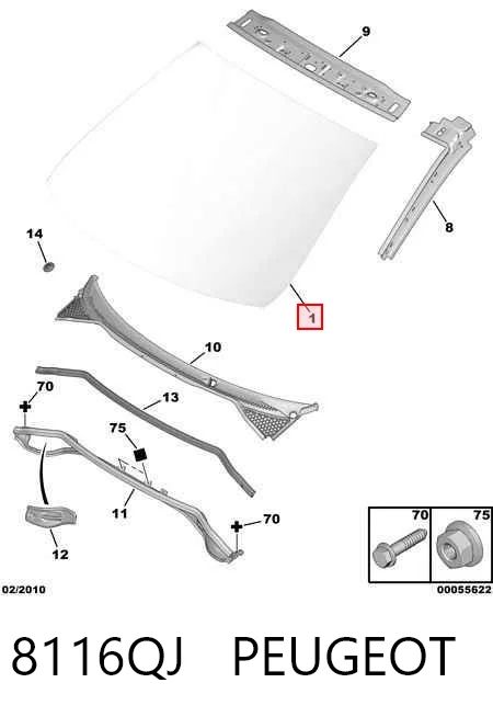 Peugeot 207  (2006 - 2015) Ön cam çıkma
