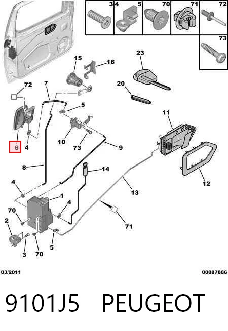 Citroen Berlingo  (1996 - 2008) Ön sağ dış kapı kolu satın al