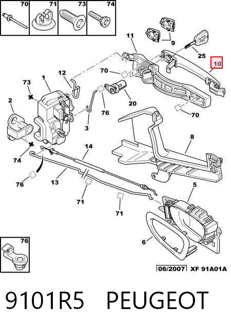 Citroen C3 I (2002 - 2009) Ön sol dış kapı kolu çıkma