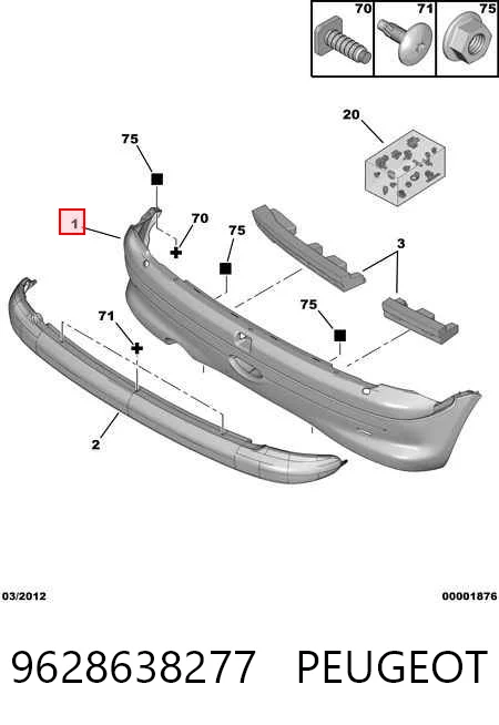 Peugeot 206  (1998 - 2008) Arka tampon satın al