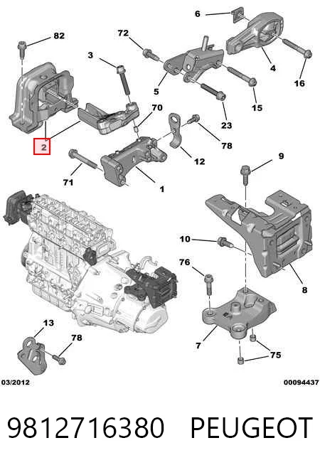 207 hatchback (WA, WC) (2006 - 2015) Sağ Motor Kulağı