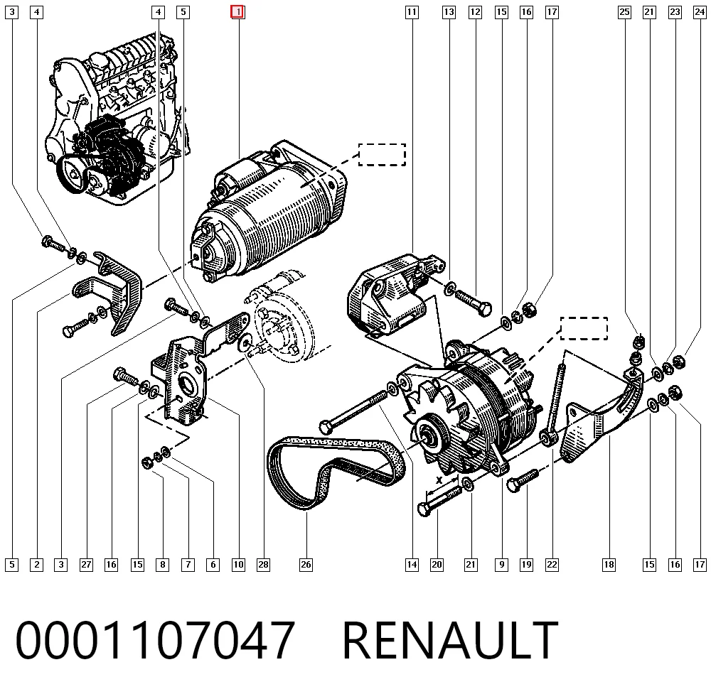 Renault 19 I Marş motoru