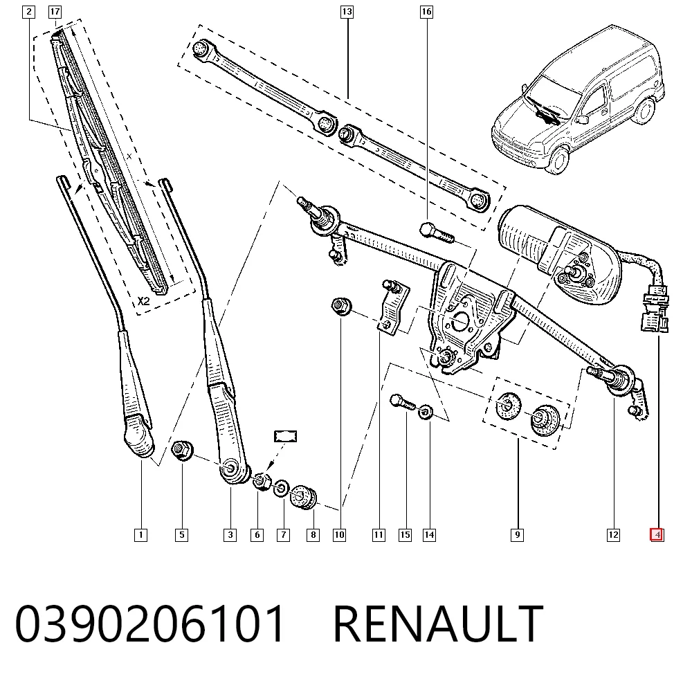 Renault Kangoo  Silecek Motoru Türkiye fiyatı