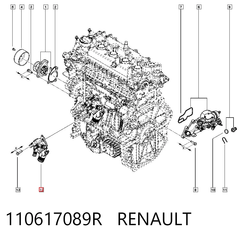 Renault Clio IV Termostat yuvası