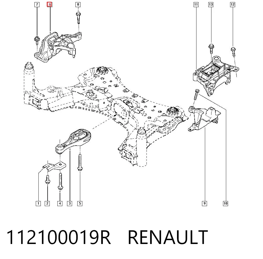 Fluence sedan (L3) (2010 - 2026) Sağ Motor Kulağı