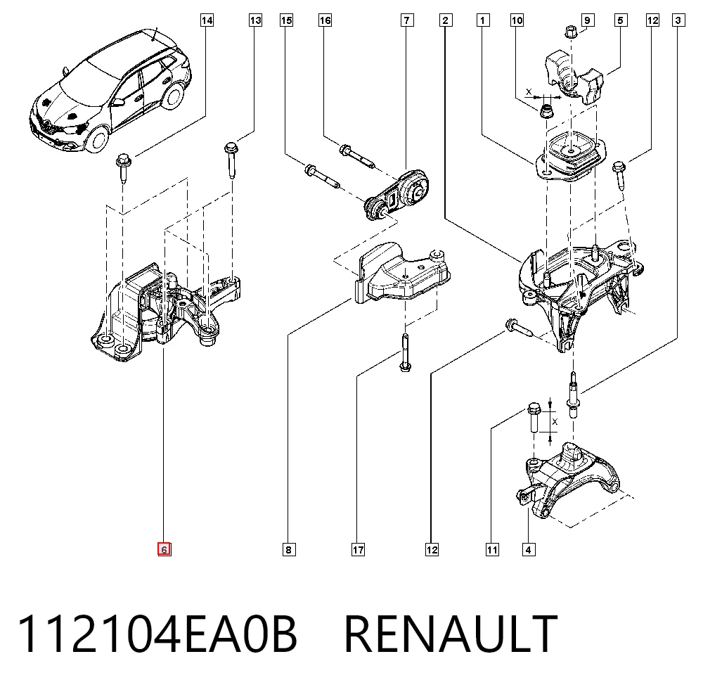 Renault Megane IV Sağ Motor Kulağı