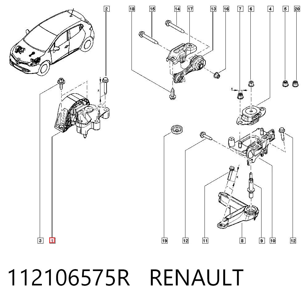 Renault Clio IV Sağ Motor Kulağı Türkiye fiyatı