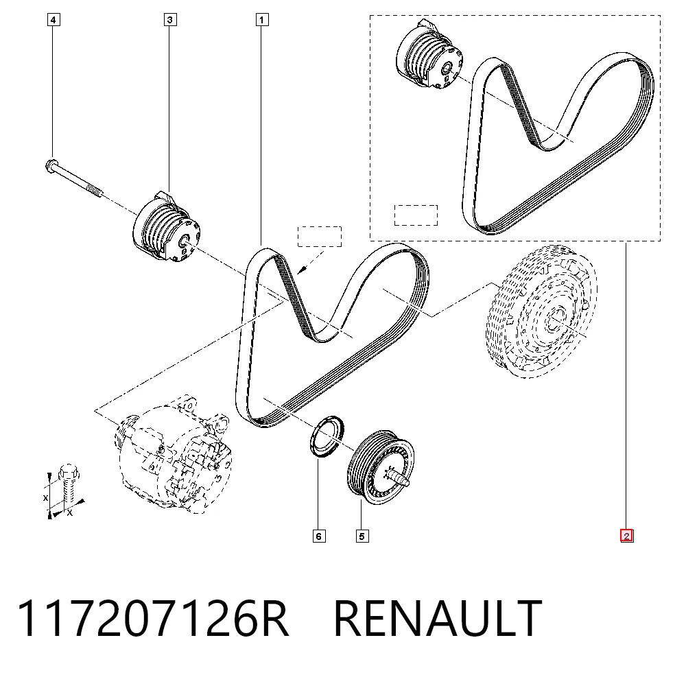 Renault Megane IV (2016 - 2026) Aksesuar tahrik kayışı fiyatları