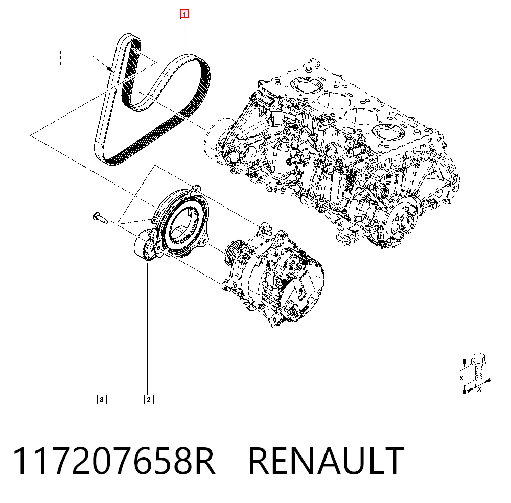 Renault Kangoo III (2021 - 2026) Aksesuar tahrik kayışı 