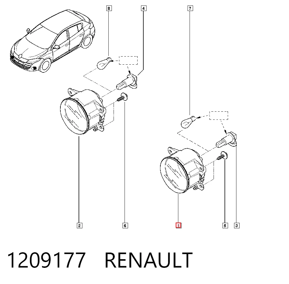 Renault Fluence  Sis farı takımı