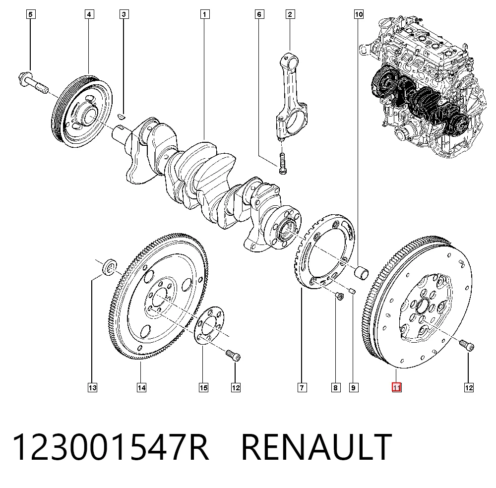 Renault Clio III (2005 - 2014) Motor volanı 