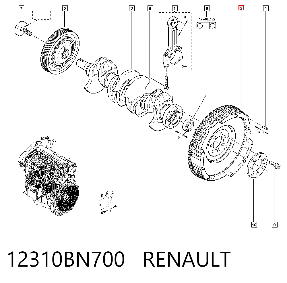 Renault Clio  (1998 - 2008) Motor volanı çıkma