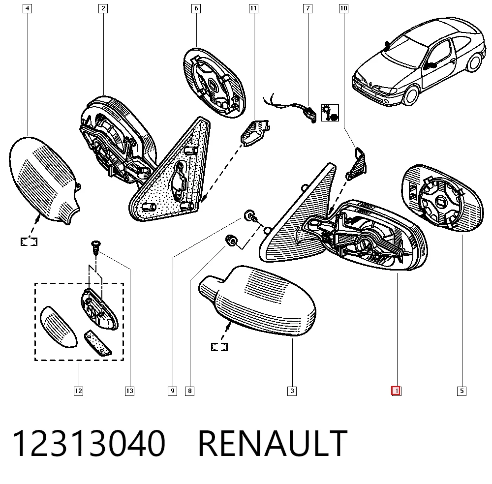 Renault Megane I Yan ayna Türkiye fiyatı