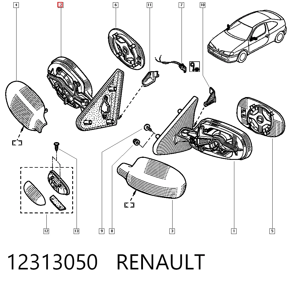 Renault Megane I Sağ ayna Türkiye fiyatı