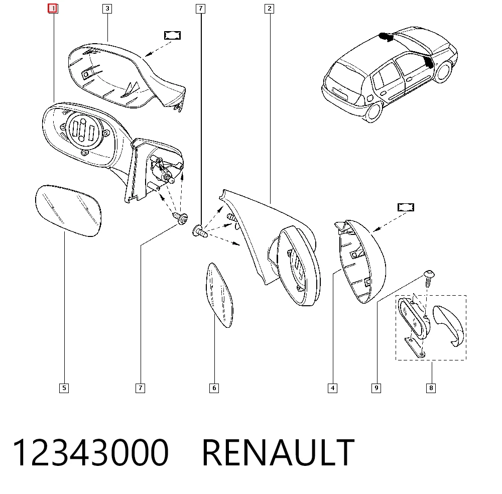 Renault Clio II Yan ayna