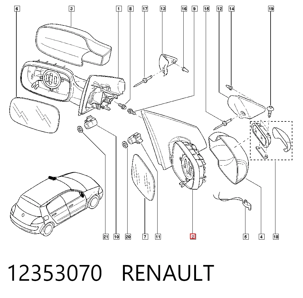 Megane II Sağ ayna