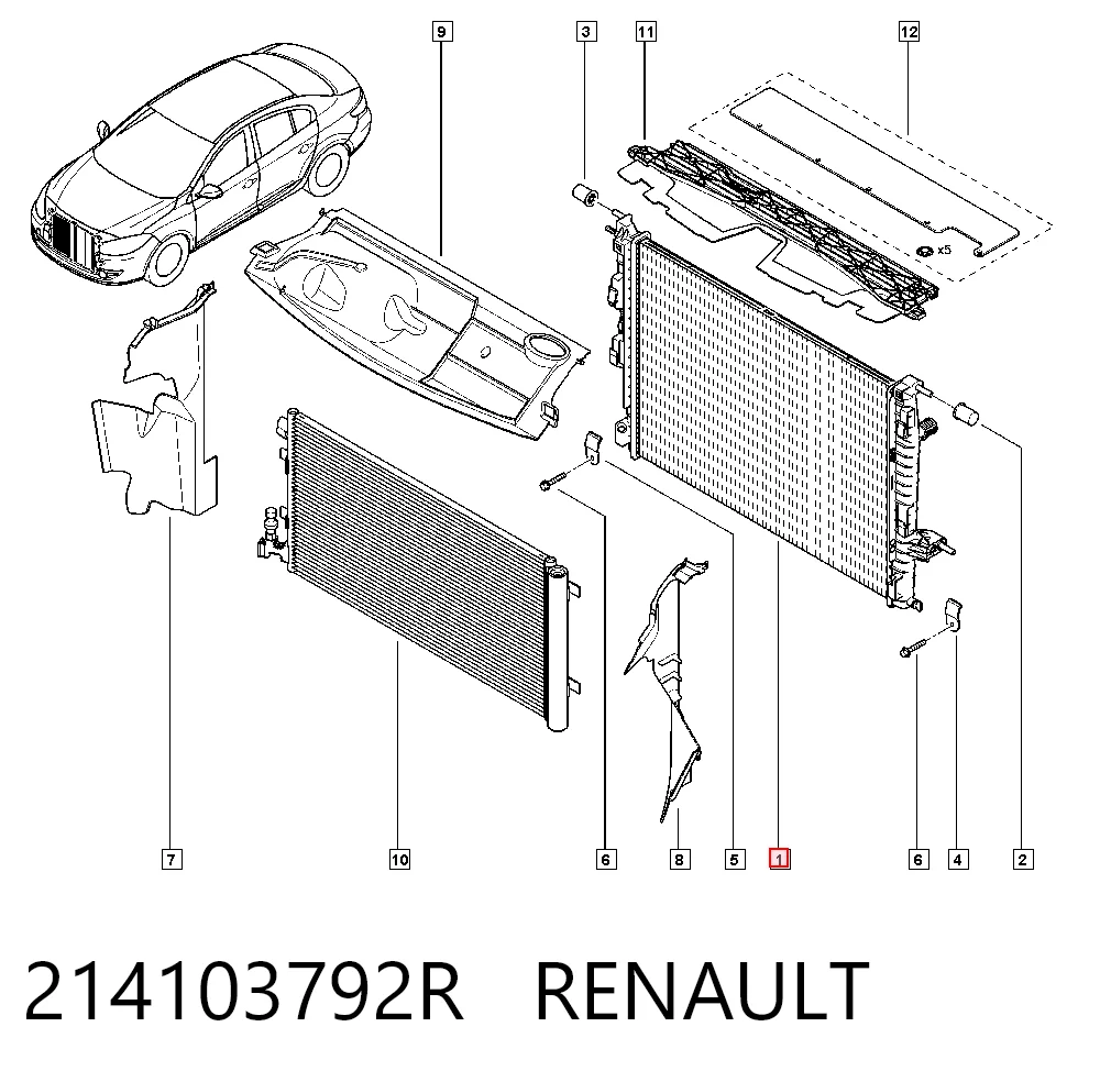 Renault Fluence  Motor su radyatörü