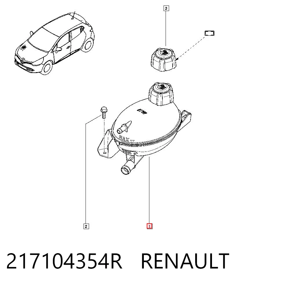 Renault Clio IV Su deposu