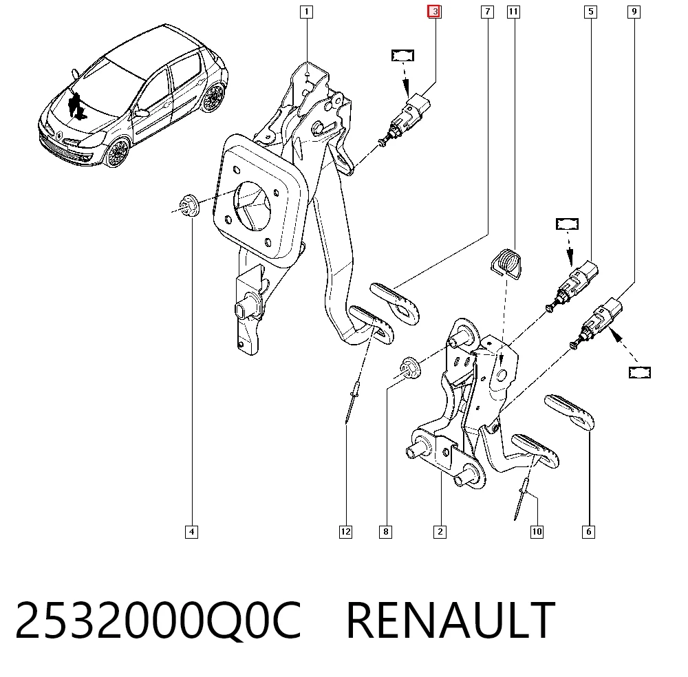 Renault Clio IV Fren Pedal Müşürü