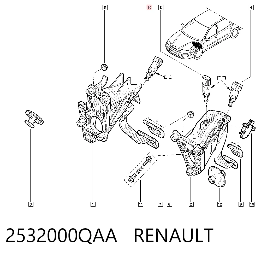 Renault Clio Fren Pedal Müşürü Türkiye fiyatı