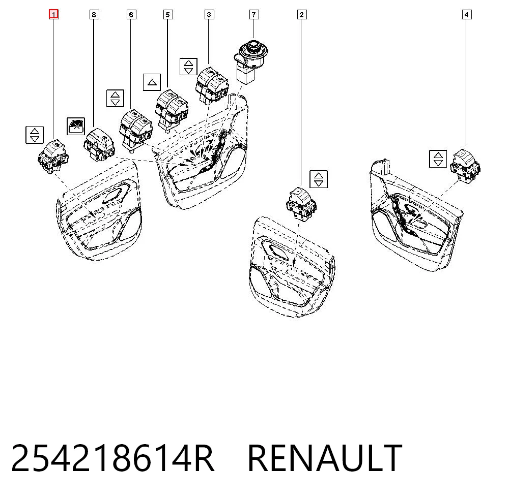 Renault Clio IV Cam Düğmesi Ön fiyatı