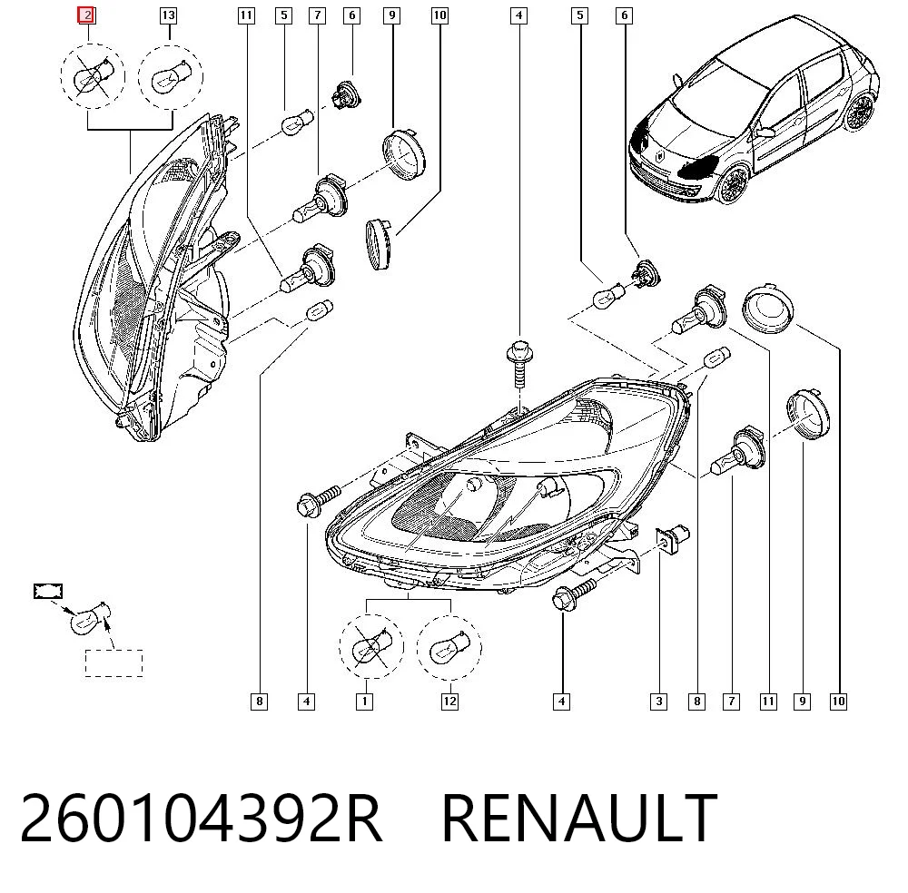 Clio III Sağ ön far