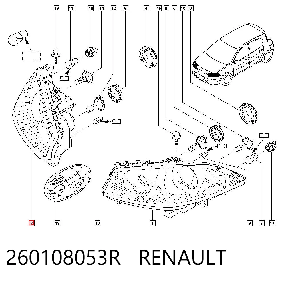 Megane II Sağ ön far