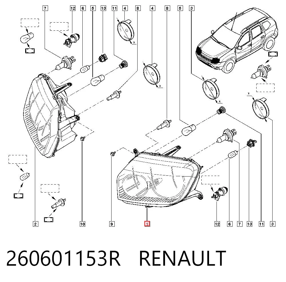 Dacia Duster  Sol far orijinal