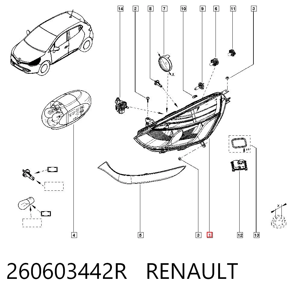 Renault Clio IV Sol ön far Türkiye fiyatı