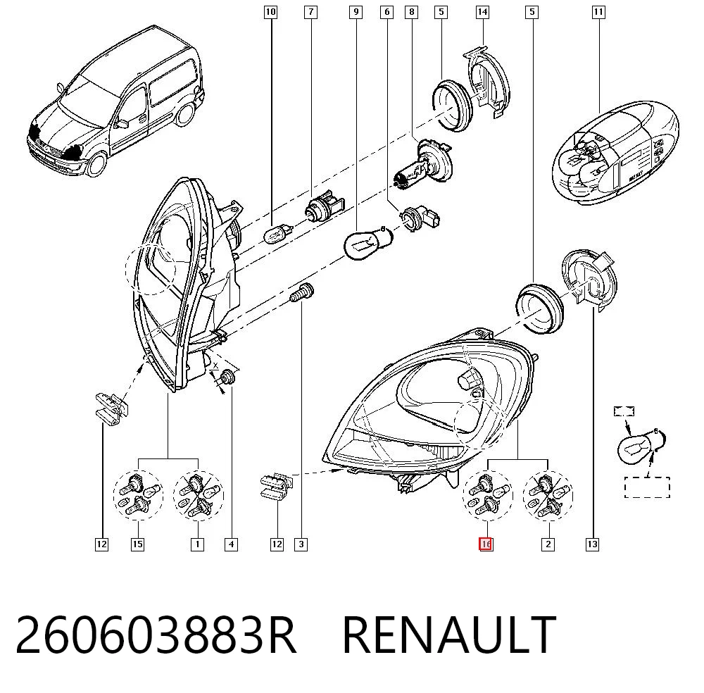 Renault Kangoo Sol ön far