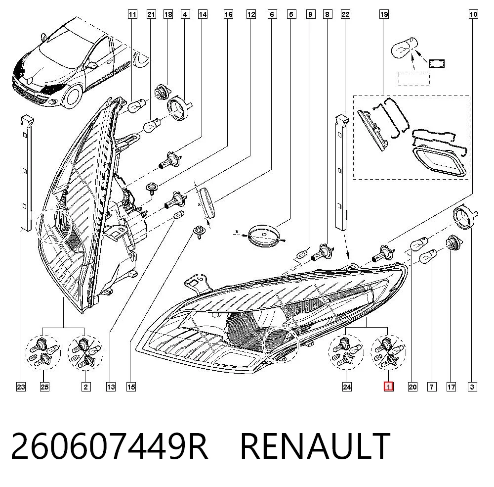 Renault Megane III Sol ön far