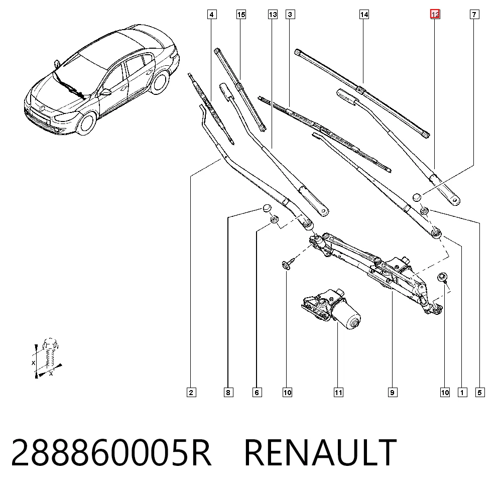 Renault Fluence  (2010 - 2026) Ön cam silecek kolu fiyatı
