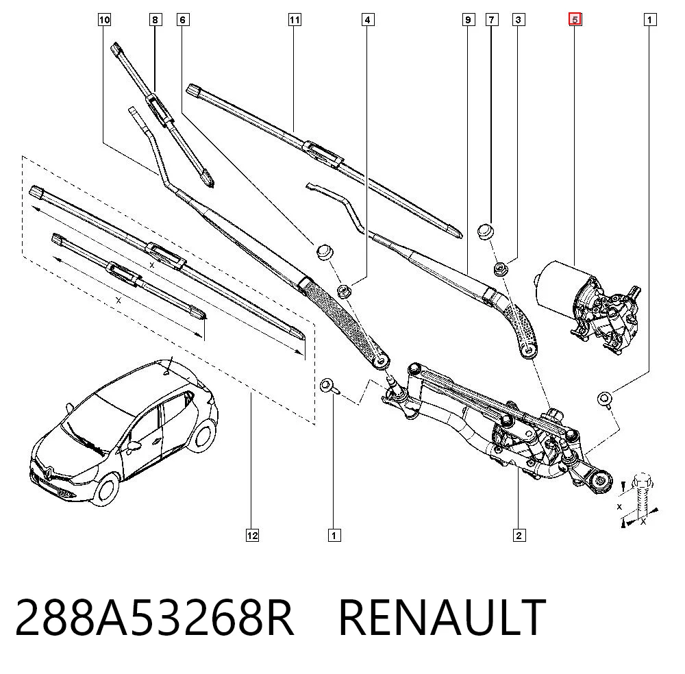 Clio IV hatchback (BH) (2012 - 2021) Silecek Motoru