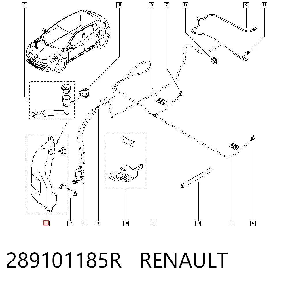 Renault Fluence  Yıkama suyu deposu Türkiye fiyatı