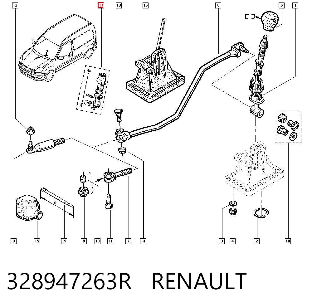Renault Kangoo  (1998 - 2008) Vites kolu fiyatı